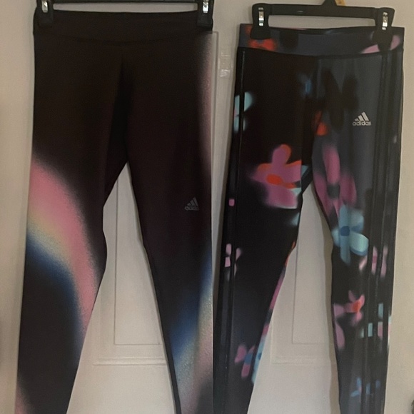 Girls ADIDAS leggings 2 PAIR LOT Aeroready Girls M 10-12 - Picture 8 of 16